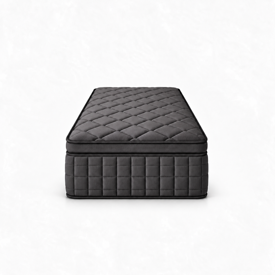 Matelas simple noir semi-ferme hybride - 12"