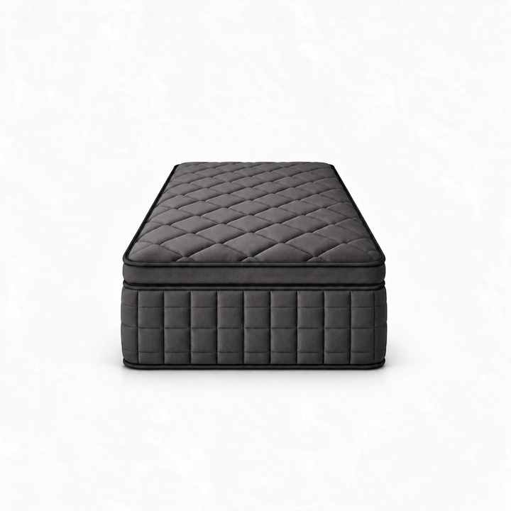 Matelas simple noir semi-ferme hybride - 12"