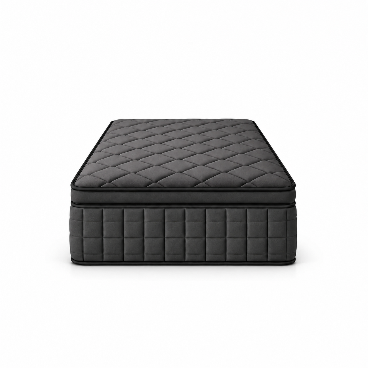 Matelas double noir semi-ferme hybride - 14"