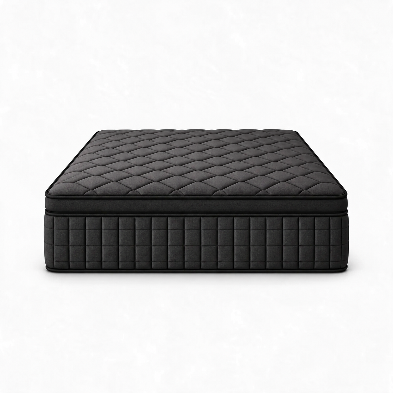 Matelas queen noir semi-ferme hybride - 12"