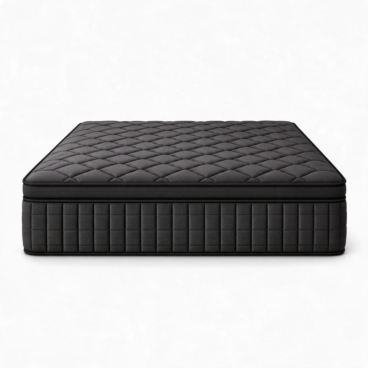Matelas king noir semi-ferme hybride - 12" - front