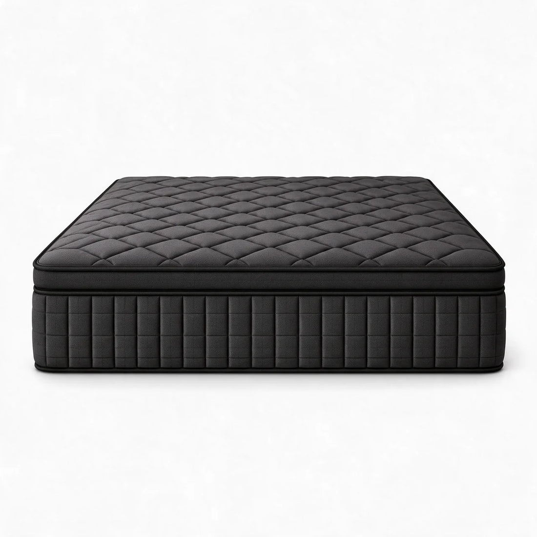 Matelas king noir semi-ferme hybride - 12" - front