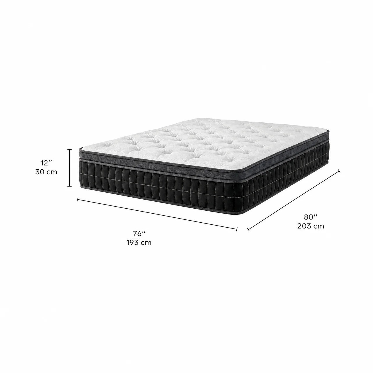 Matelas king roulé hybride semi ferme - 12"