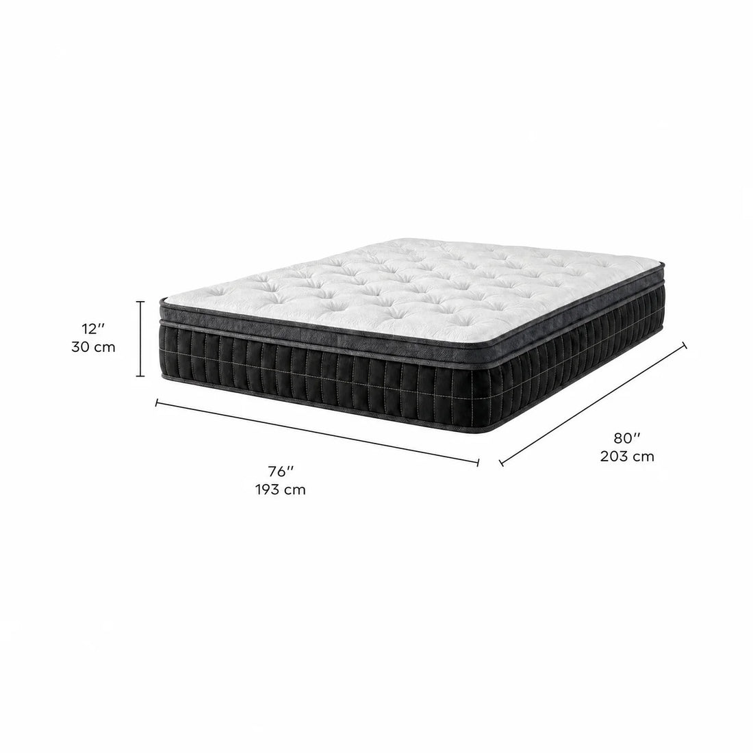 Matelas king roulé hybride semi ferme - 12"