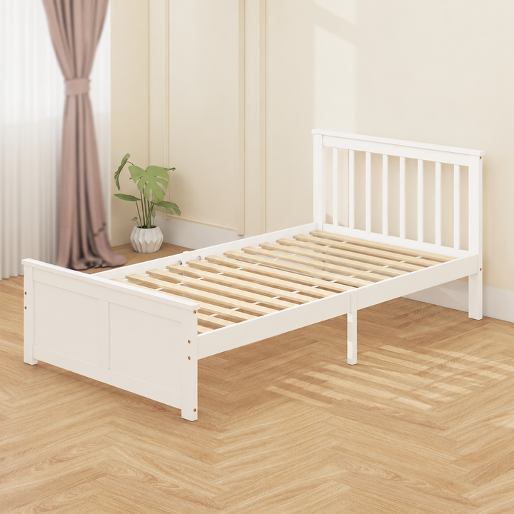 Cadre de lit simple en bois avec tiroirs de rangement